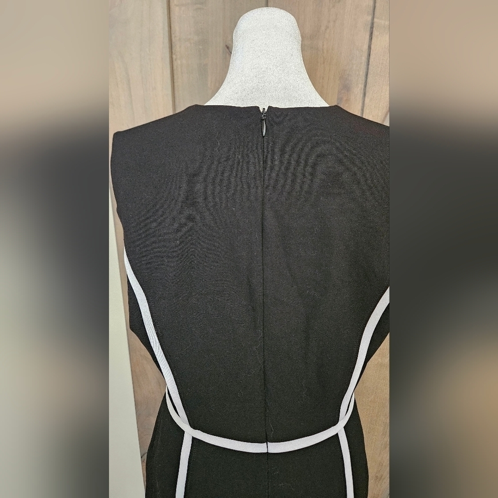 Ellen Tracy Black & White Piped Sheath Dress NWT Size 8 - Picture 9 of 15